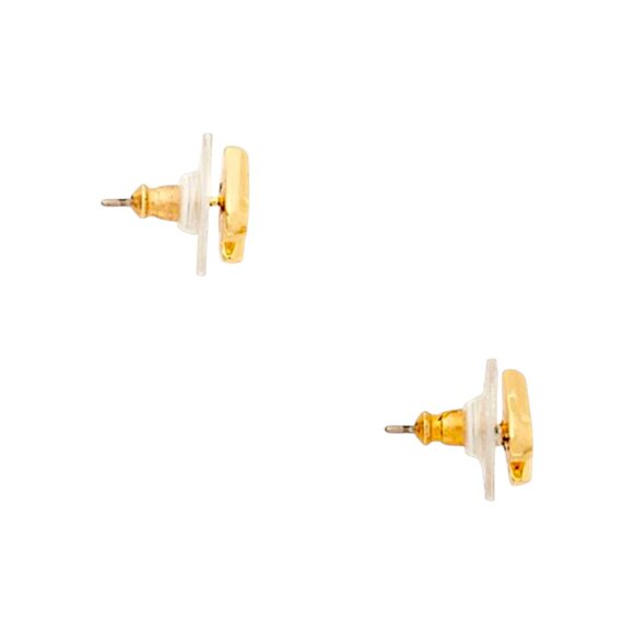 Kate Spade New York Everyday Spade Surf Pink Enamel 12K Gold Stud Earrings - Picture 7 of 8